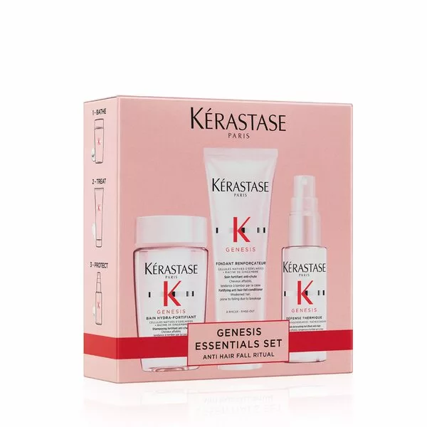 Kerastase Genesis Discovery, zestaw zapobiegający utracie gęstości włosów, szampon + odżywka + mleczko, travel size