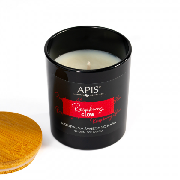 Apis, naturalna świeca sojowa, Raspberry Glow, 150g