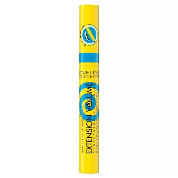 Eveline Extension Volume Push Up, tusz do rzęs, pogrubiająco-podkręcający, czarny, 10ml