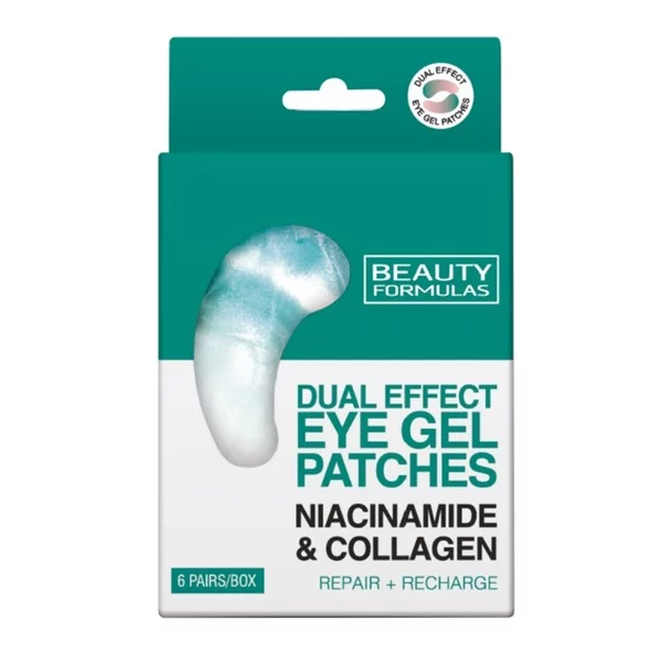 Beauty Formulas Żelowe płatki pod oczy podwójny efekt Niacynamid & Kolagen 6 par