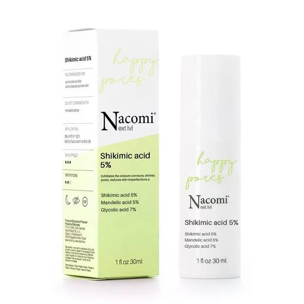 Nacomi Next Level, kwas szikimowy 5% do cery z zaskórnikami, 30ml