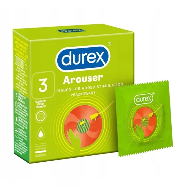 Durex prezerwatywy Arouser 3 szt prążkowane