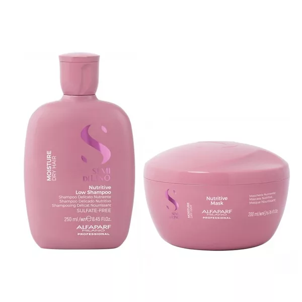 Alfaparf Milano Semi di Lino Moisture, zestaw nawilżający włosy, szampon + maska