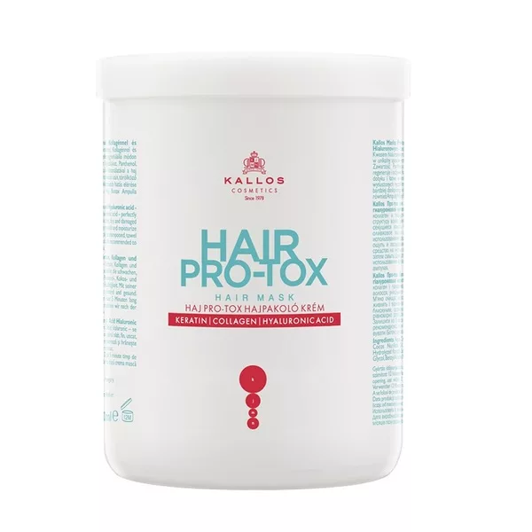 Kallos Hair Pro-Tox maska do włosów z keratyną kolagenem i kwasem hialuronowym 1000ml