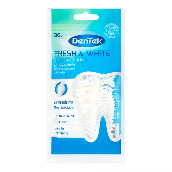 Dentek, niciowykałaczki Fresh&White, 36szt.