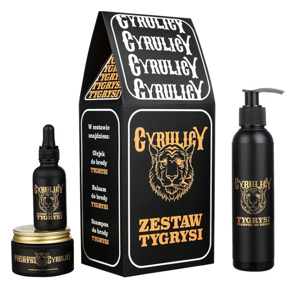 Cyrulicy, zestaw kosmetyków do brody, Tygrysi, olejek + balsam + szampon