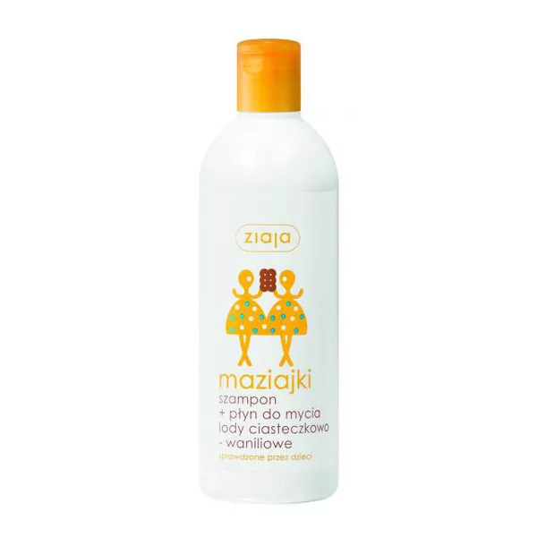 Ziaja Maziajki, szampon+płyn do mycia dla dzieci, Lody ciasteczkowo-waniliowe, 400ml