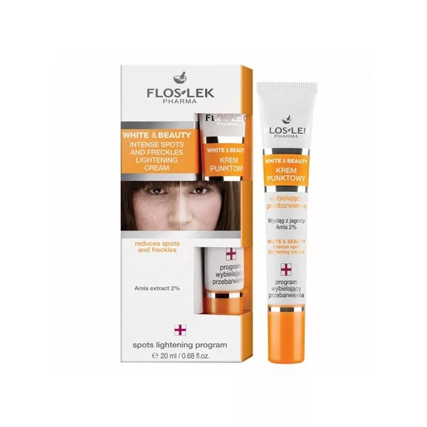 FlosLek White & Beauty krem punktowy wybielający przebarwienia i piegi 20ml