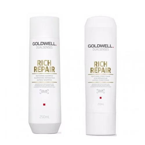 Goldwell Dualsenses Rich Repair, zestaw odbudowujący, szampon + odżywka, 250ml + 200ml