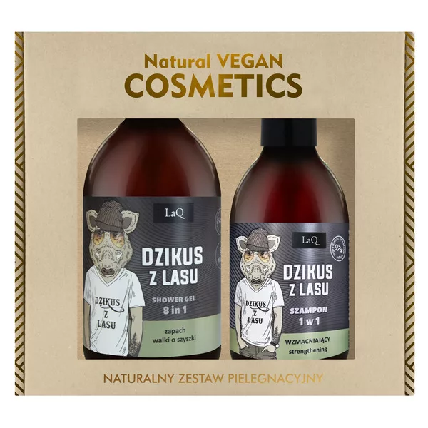 LaQ Zestaw Dzikus z lasu czarny: żel 500ml, szampon 300ml
