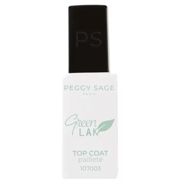 Peggy Sage Green Lak, top z brokatem, 10ml