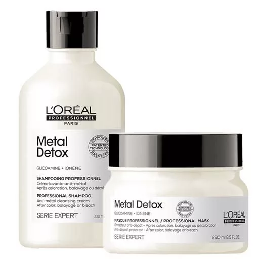 Loreal Metal Detox, zestaw po koloryzacji i dekoloryzacji, szampon + maska
