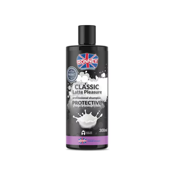 Ronney Professional Shampoo Classic Latte Pleasure Protective, Szampon do włosów ochronny do każdego rodzaju włosów Latte 300ml
