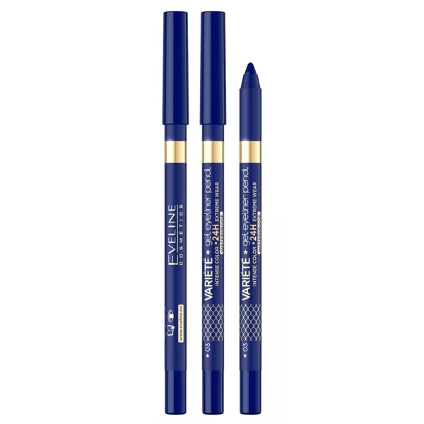 Eveline Variété, wodoodporna żelowa kredka do oczu, 03 blue