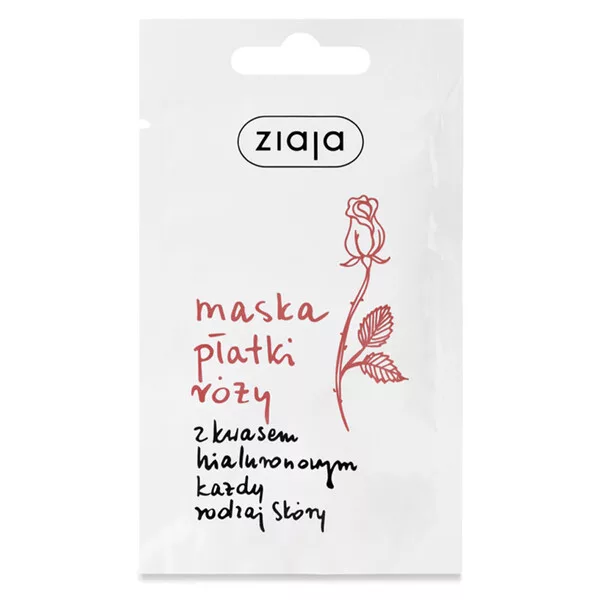 Ziaja Płatki Róży, maseczka do twarzy z kwasem hialuronowym, 7ml