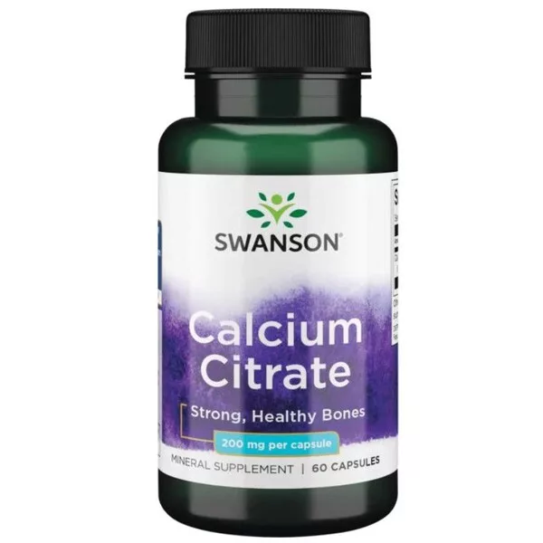 Swanson Cytrynian wapnia 200mg 60 kaps