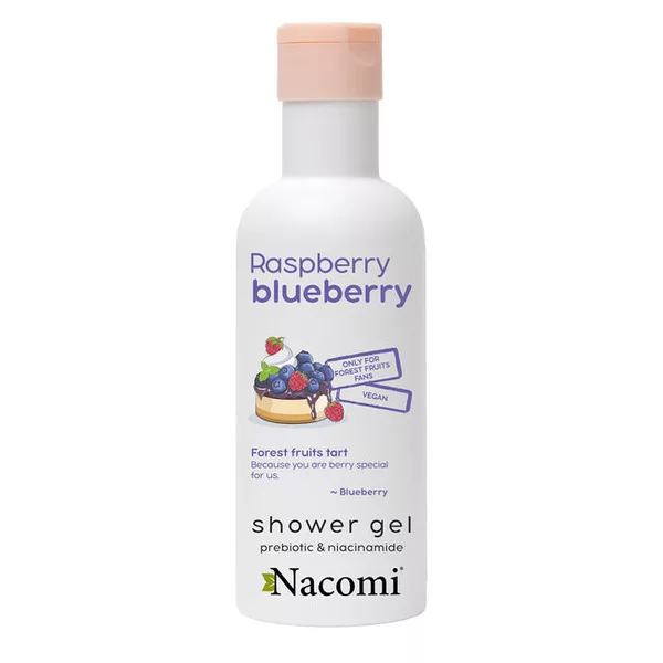 Nacomi, żel pod prysznic, borówka i malina, 300ml