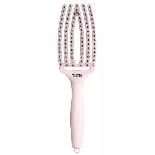Olivia Garden Fingerbrush Combo, szczotka z włosiem dzika, średnia, różowa