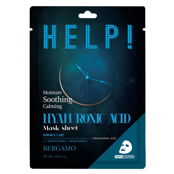 Bergamo Help Sheet Mask maska do twarzy z Hyaluronic A 25ml