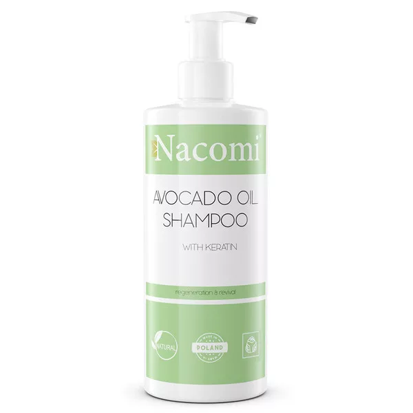 Nacomi, szampon do włosów z olejem avocado i keratyną, 250ml