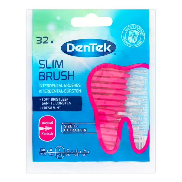 Dentek, szczoteczki Interdentalne Slim Brush rozm. 1, 0,45mm; 32szt.