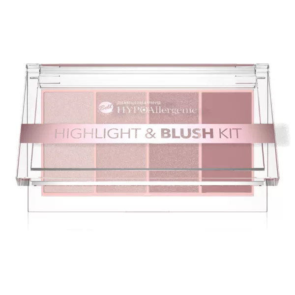 Bell HYPO Highlight&Blush Kit 01, zestaw rozświetlaczy i różu, 20g
