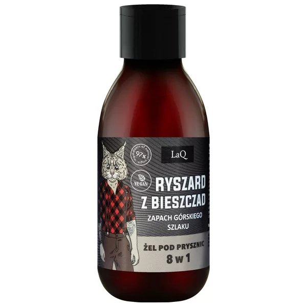 LaQ Ryszard z Bieszczad czarny mat, żel pod prysznic 8w1, 100ml