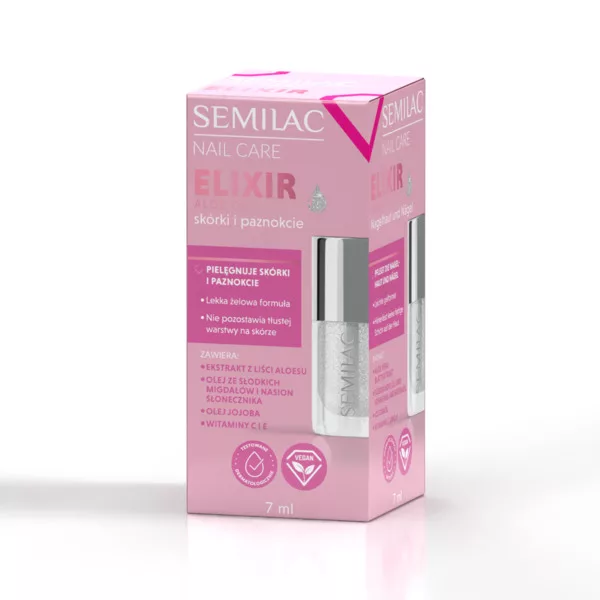Semilac Nail Care, żelowy eliksir z aloesem do skórek i paznokci, 7ml