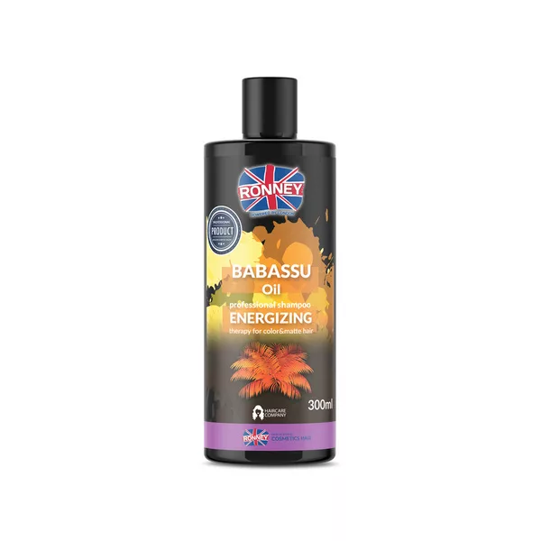 Ronney Professional Shampoo Babassu Oil Energizing Therapy, Szampon energetyzujący do włosów farbowanych i matowych 300ml