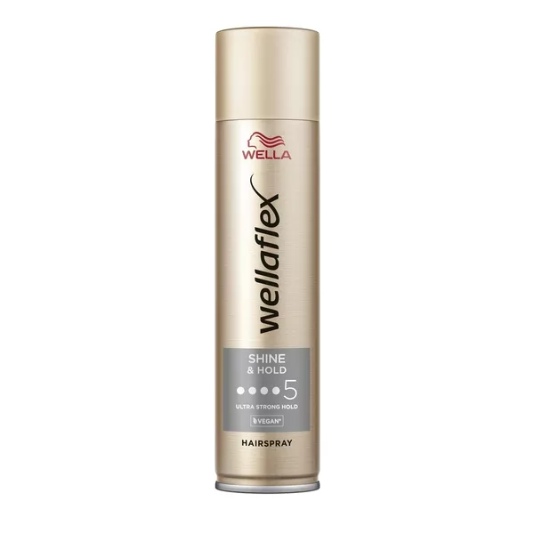 Wella Wellaflex Shiny Hold Ultra Strong, lakier do włosów ultra mocny, 250ml
