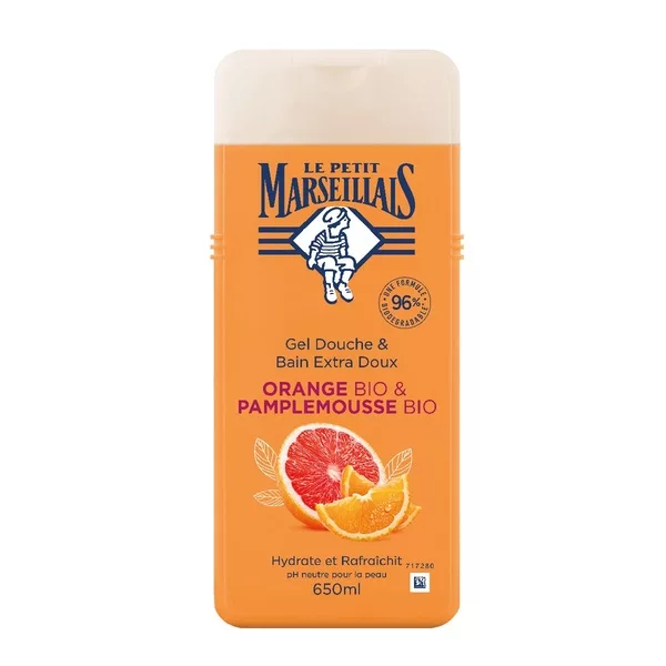 Le Petit Marseillais Bio Grejpfrut i Pomarańcza Żel do kąpieli i pod prysznic z ekstraktami cytrusowymi 650ml