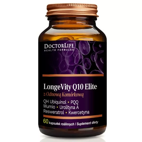 Doctor Life Q10 Elite 500 suplement diety rewitalizujący geny długowieczności 60 kapsułek