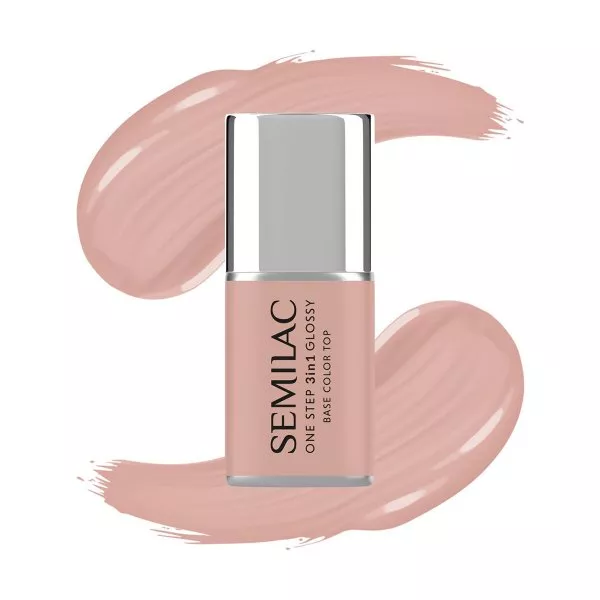 Semilac 3w1 One Step Glossy, lakier hybrydowy, S450 Light Peach, 7ml