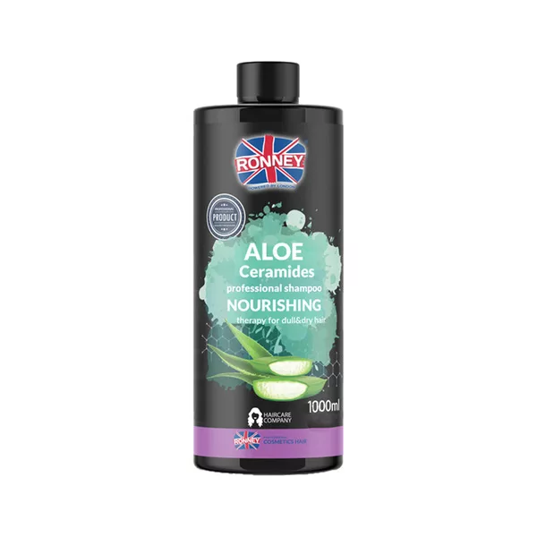 Ronney Professional Shampoo Nourshing Aloe Ceramides, Szampon nawilżający do włosów matowych i suchych ALOE 1000ml