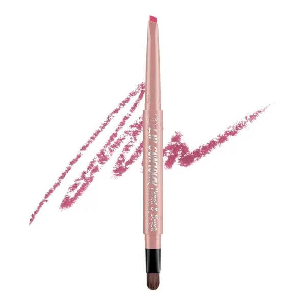 J.Cat Beauty Lip Contour Pencil&Brush, automatyczna konturówka do ust z pędzelkiem, Rose pink, 0,28g