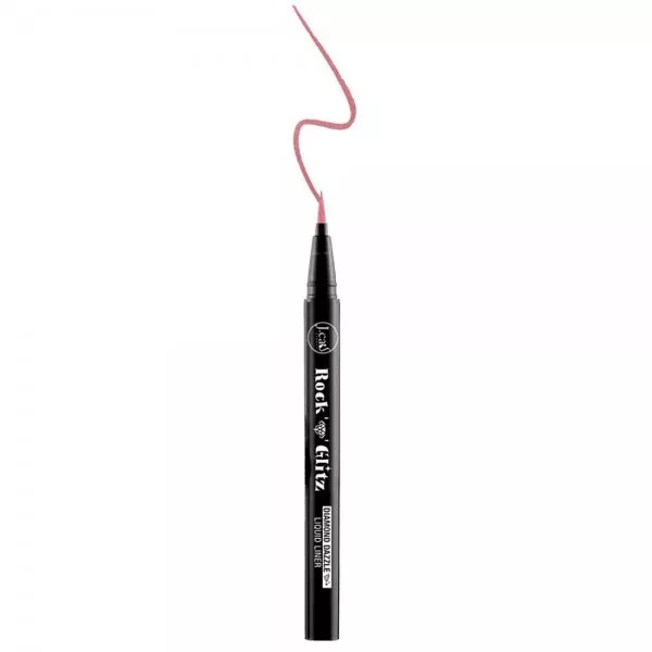 J.Cat Beauty Rock and Glitz Diamond Dazzle Liquid Liner, połyskujący eyeliner w pisaku, Rosy glam, 0,85g