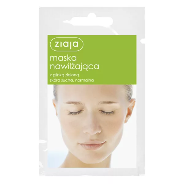 Ziaja, nawilżająca maska do twarzy z glinką zieloną, 7ml