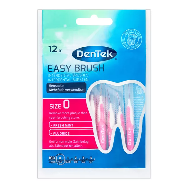 Dentek, szczoteczki międzyzębowe EasyBrush, rozm. 0, 12 szt.