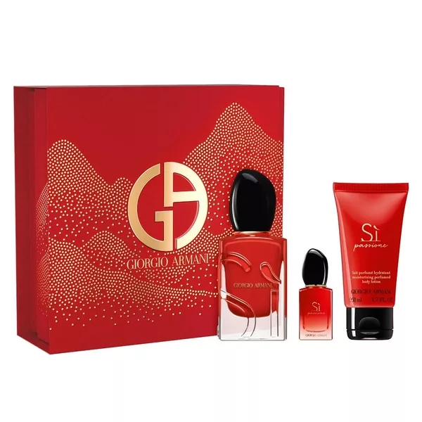 Giorgio Armani Si Passione zestaw woda perfumowana spray 50ml + woda perfumowana 7ml + balsam do ciała 50ml (W)