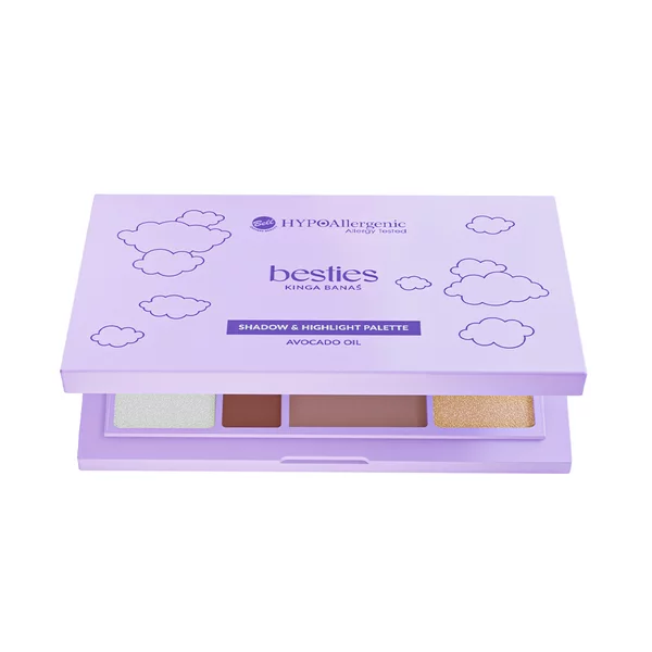 Bell HYPOAllergenic x Besties, zestaw cieni do powiek i rozświetlaczy to twarzy 01, 15.5g