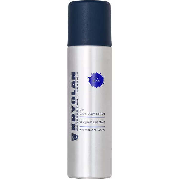 Kryolan UV Dayglow, koloryzujący spray do włosów z efektem fluorescencji, 150ml, BLUE