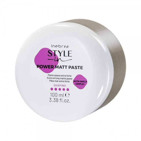 Inebrya Style-In Power Matte paste, pasta matująca do włosów, bardzo mocna, 100ml