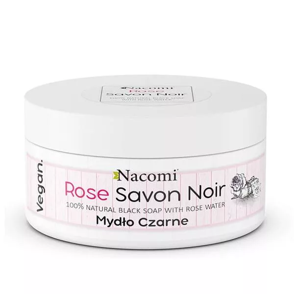 Nacomi, czarne mydło, Róża, 125g