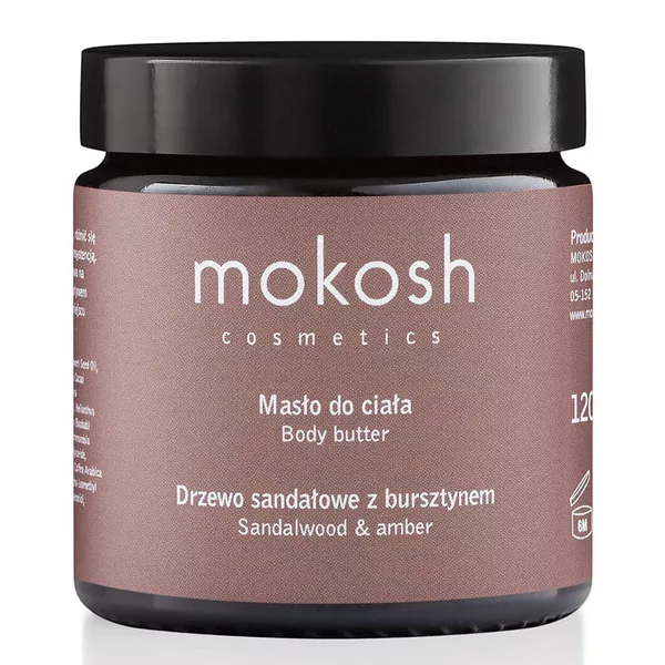 Mokosh, masło do ciała, drzewo sandałowe z bursztynem, 120ml