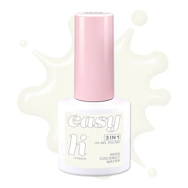 hi hybrid EASY 3in1, lakier hybrydowy, #600 Coconut Water, 5ml
