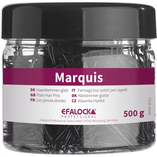 Efalock Marquis, wsuwki do włosów, 5cm, opakowanie 500g, czarny