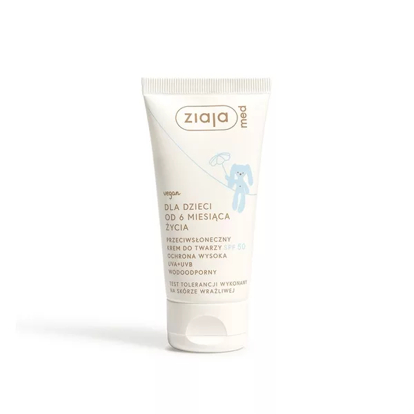 Ziaja Med dla dzieci, krem przewciwsłoneczny do twarzy SPF50, 50ml