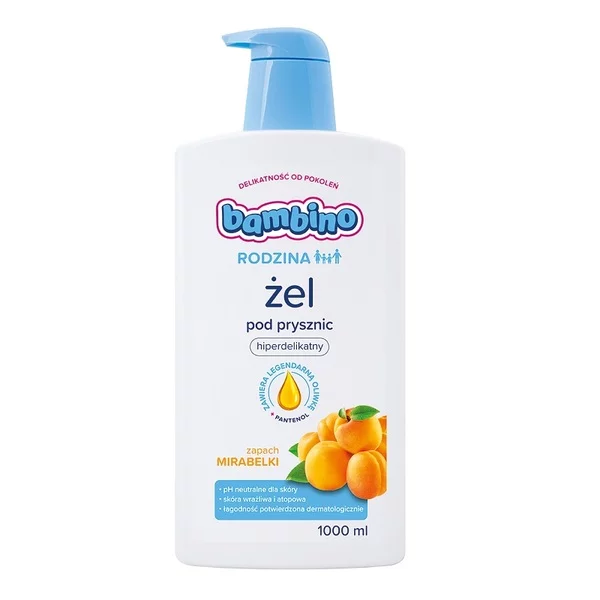 Bambino Rodzina żel pod prysznic hiperdelikatny dla dzieci, Mirabelka 1000ml