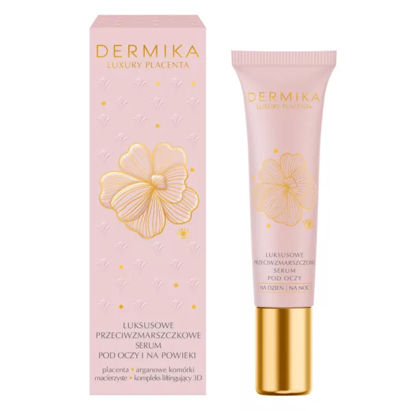Dermika Luxury Placenta Przeciwzmarszczkowe Serum Pod Oczy Na Dzień I Na Noc, 50ml