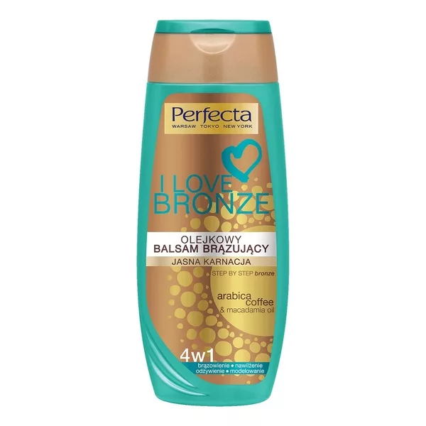 Perfecta I Love Bronze olejkowy balsam brązujący 4w1 do jasnej karnacji 250ml - data ważności (7.2026)